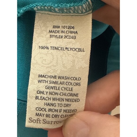 Soft Surroundings Marcie Jacket Tencel Button Front 1/2 Sleeve Teal Small NWOT - Picture 6 of 6